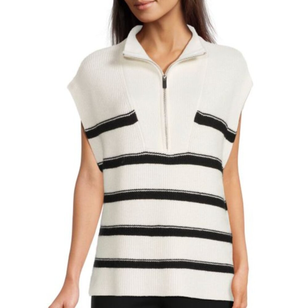 Laundry by Shelli Segal Striped Half Zip Pullover